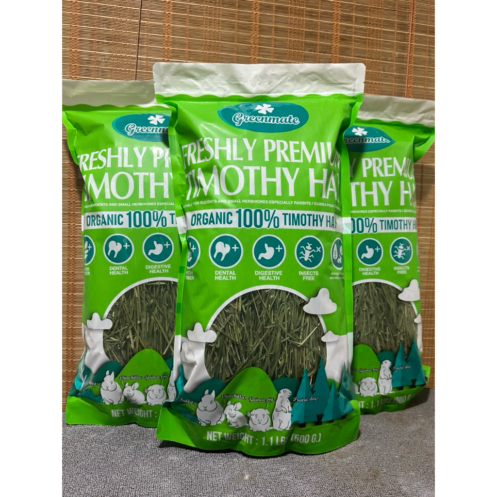 [Greenmate] Freshly Permium Timothy Hay(500g.)หญ้าทิมโมธีอบแห้ง เกรดพรีเมี่ยม!สำหรับกระต่ายและสัตว์ฟันแทะ ล็อตใหม่ล่าสุด