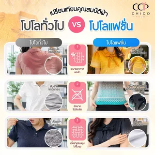Chico Poloเสื้อผู้หญิง ลายขอ ทรงพิเศษ รุ่น Gelato สี Rocky Road (พิมพ์โลโก้หน่วยงานไ