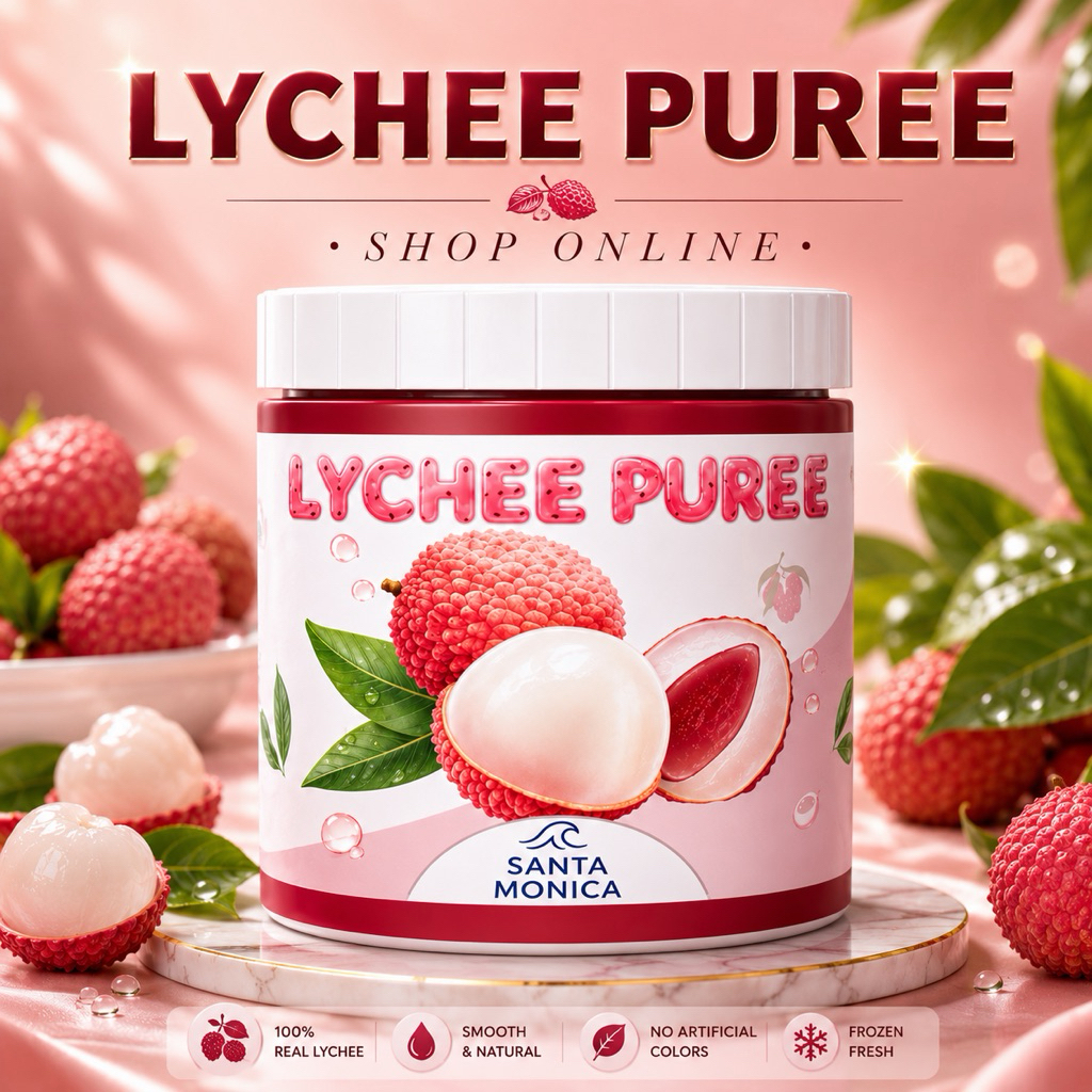 LYCHEE PUREE JAM ทำจากลิ้นจี่แท้แท้กลิ่นหอมหวานลิ้นจี่สดชื่นทำได้ทั้งเครื่องดื่มและเบเกอรี่