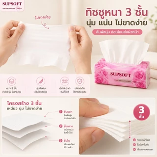 AT.MALL ทิชชู่เช็ดหน้า Tissu | กระดาษอเนกประสงค์ แพ็ค 5 ห่อ | เนื้อนุ่มพิเศษ ไม่เป็นขุย | พร้อมส่ง!
