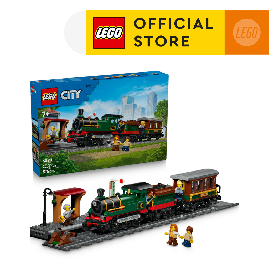LEGO City 60511 Vintage Steam Train (575 Pieces), Building Blocks, Kids Toy