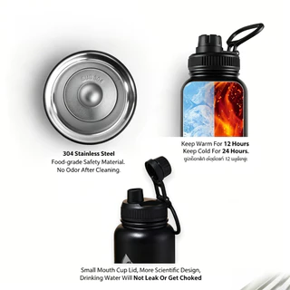 AstarFlask 1000ml ขวดสูญญากาศร้อน / เย็นถ้วยฉนวนน้ำดื่มขวดเครื่องดื่มถ้วยแบบพกพาพิมพ์ 3D