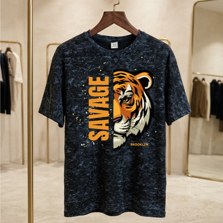 เสื้อยืดมัดย้อมสีดำ แขนสั้น เสื้อมัดย้อม EE-1166 ถึง EE-1170