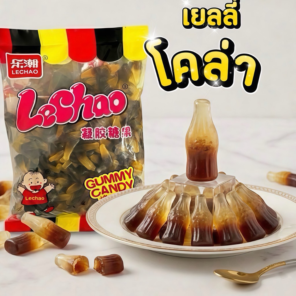 เยลลี่รสโคล่า ขนมถุงใหญ่ 1กก. เคี้ยวอร่อย สนุก กินได้ทั้งครอบครัว
