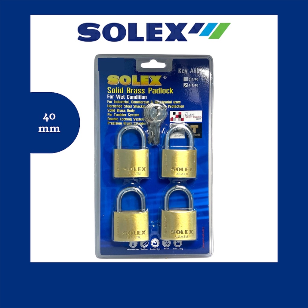 SOLEX กุญแจระบบสปริง No. SL99 ชุด 4 แม่ (ดอกเดียวไขได้ 4แม่)