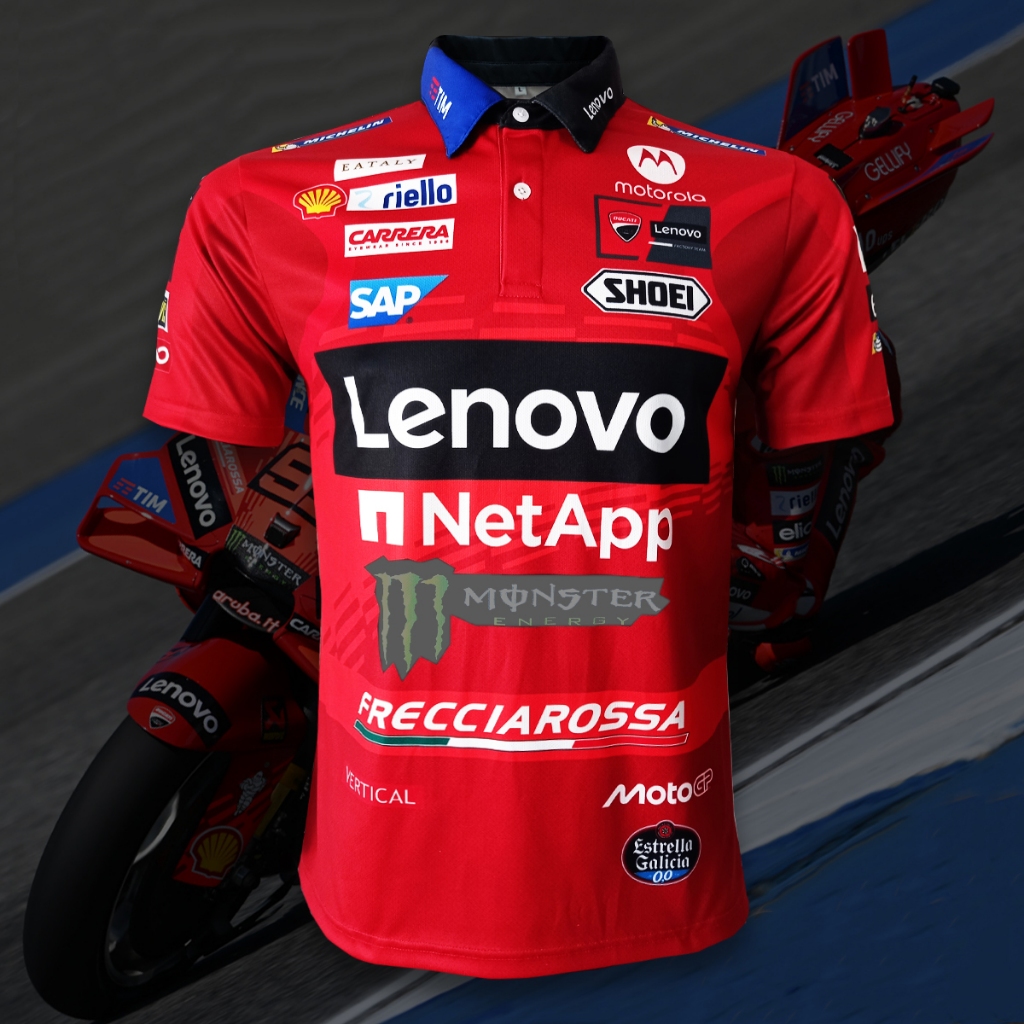 เสื้อMotoGP เสื้อโปโลคอซิปโมโตจีพี ดูคาติ เลโนโว่ 2025#MG0258 รุ่น มาร์ค มาเกซ พิมพ์ทั้งตัว ไซส์ S-5XL