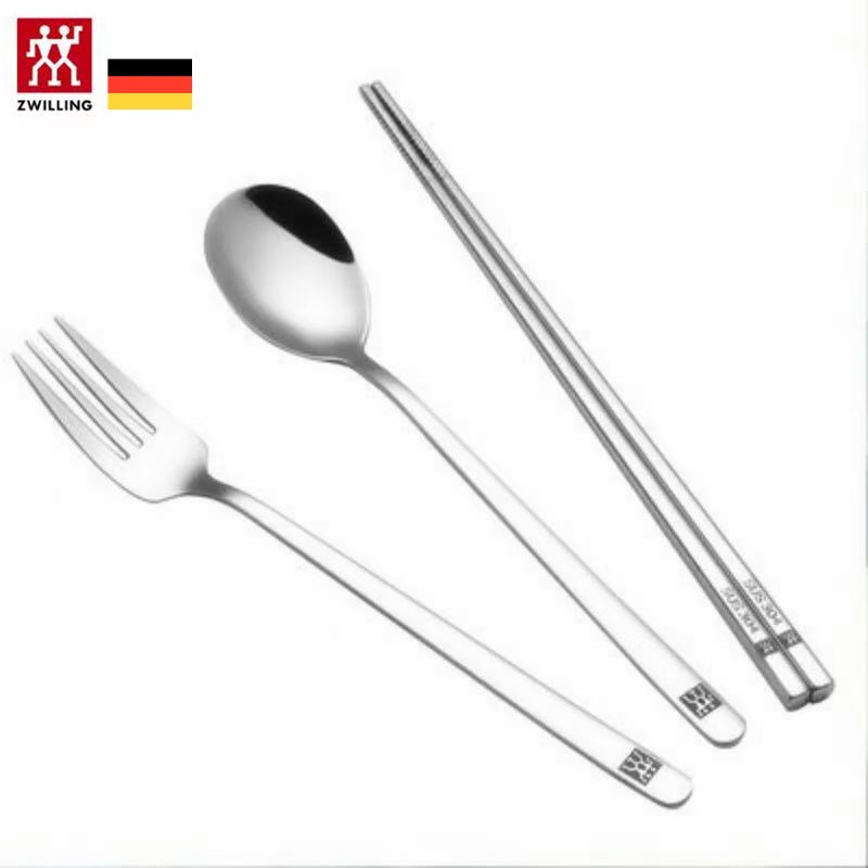 Germany Zwilling stainless steel portable tableware three pieces set chopsticks spoon (3 piece set)