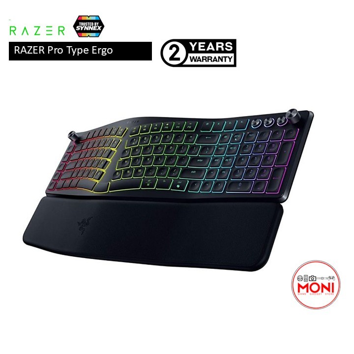 Razer Pro Type Ergo Wireless Keyboard คีย์บอร์ดสายโปร ถนอมมือ ไฟ RGB คีย์ AI ประกันศูนย์ไทย 2 ปี