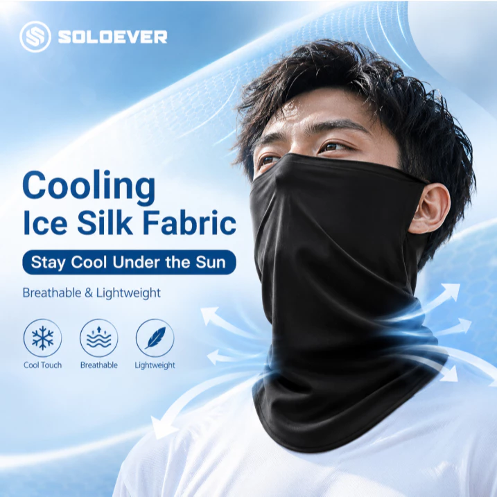 SOLOEVER หน้ากาก ผ้าพันคอ ป้องกันเหงื่อ กันแดด Uv 400