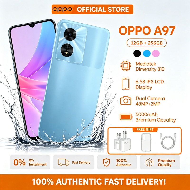 OPPO A97 5G 256GB+8GB มาพร้อมหน้าจอ 6.6 นิ้ว ความถี่ 90Hz กล้อง AI 48MP+12MP และแบตเตอรี่ 5000mAh รั
