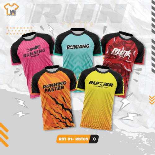เสื้อวิ่ง (RฺBT.01-RBT.05) เสื้อกีฬาผู้ชาย  ผู้หญิง ลายสวยๆ เสื้อพิมพ์ลาย ใส่ออกกำลังกาย ใส่เล่นกีฬา เบาสบาย ระบายอากาศไ