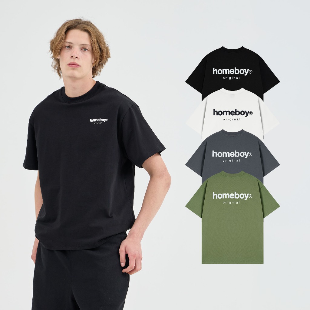 HOMEBOY เสื้อOVERSIZE HB.MINI.LOGO คอตตอน100% ใส่ได้ทุกวัน