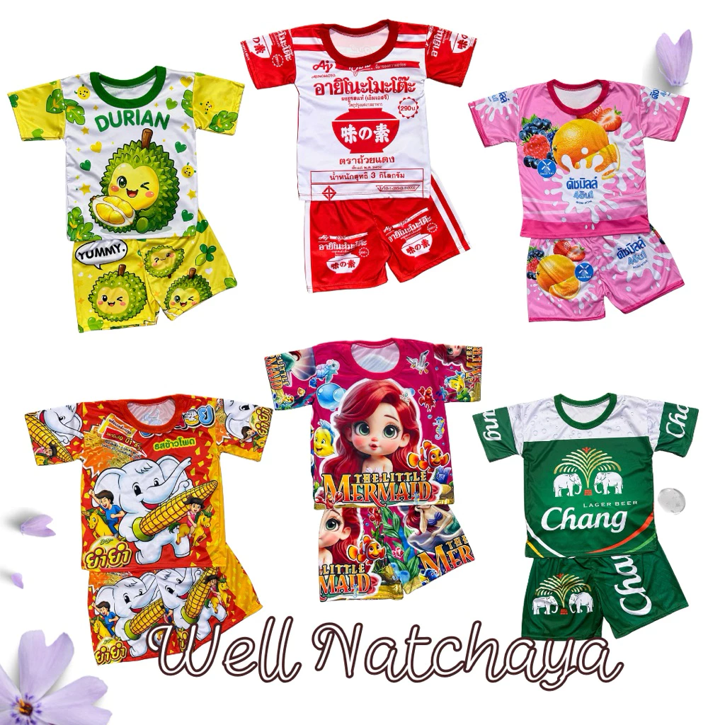 ชุดเด็ก ชุดเสื้อเด็กลายขนม ผ้าไมโครพิมพ์ลาย
