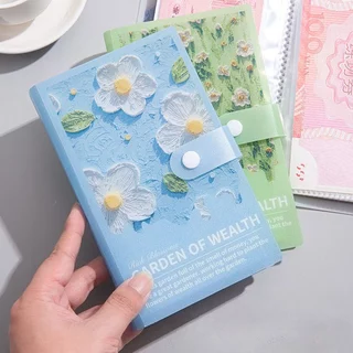 สมุดเก็บเงินสไตล์วินเทจดอกไม้ ใส่ธนบัตรได้ 100 ช่อง ออมเงินสนุกๆ สำหรับทุกคน