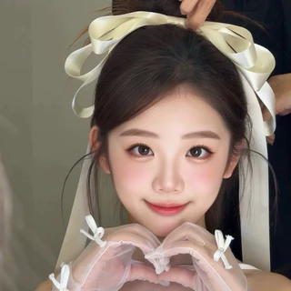 （5สี/พร้อมส่ง) กิ๊บติดผมริบบิ้นโบว์ยาวพิเศษ สไตล์เจ้าสาว หวานและน่ารัก