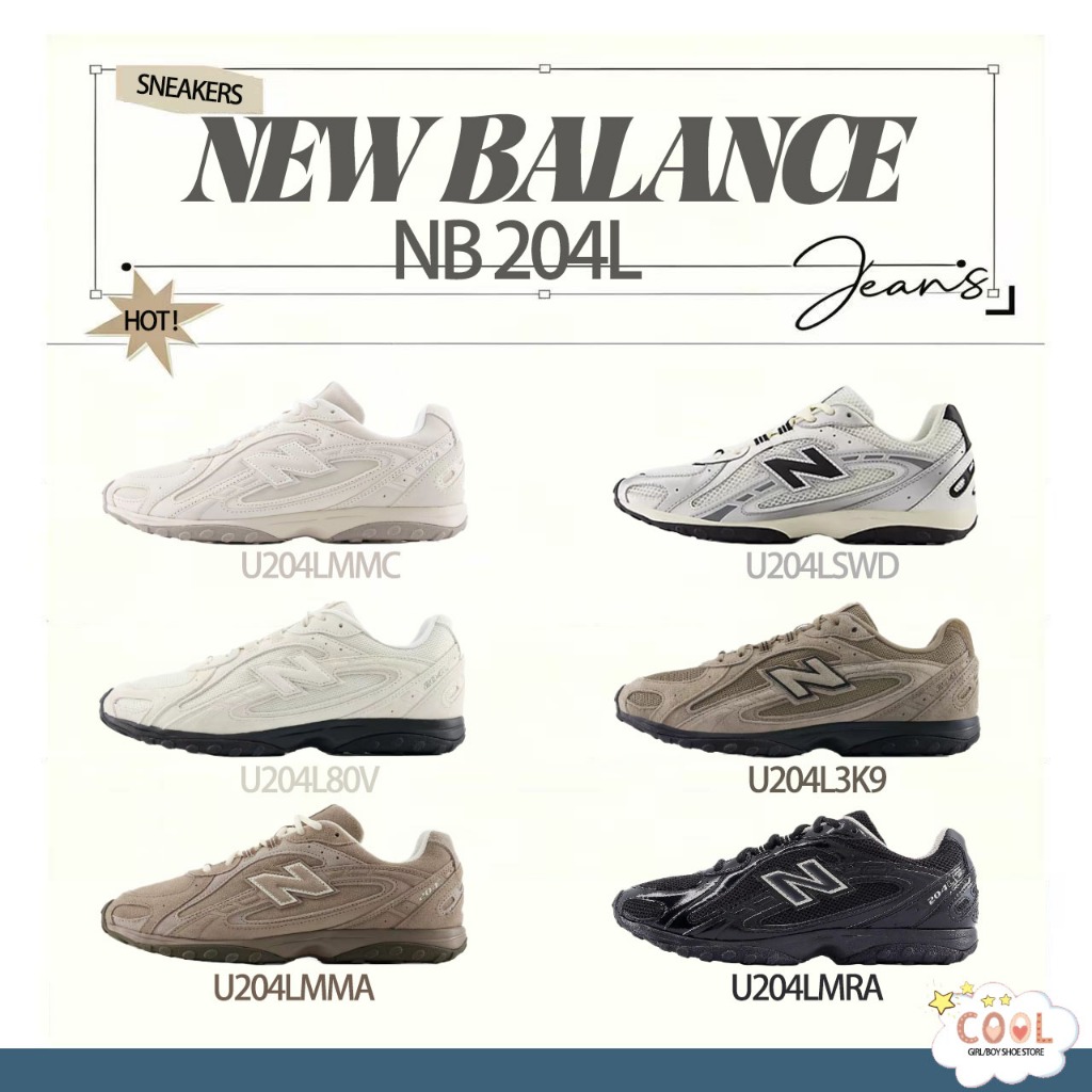 🐾 สินค้าแท้ขายดี🌈NB รองเท้าลำลอง Unisex 𝐍𝐁 204L U204LMMC/U204LSWD/U204L80V/U204L3K9/U204LMMA/U204LMR