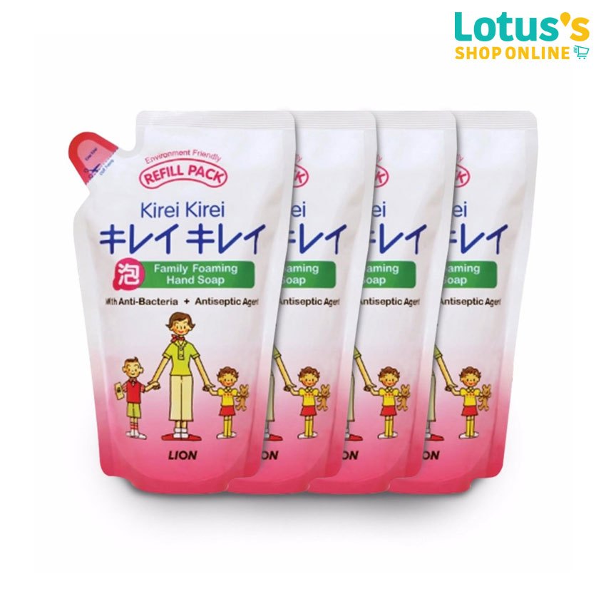 [ทั้งหมด 4 ถุง] คิเรอิ คิเรอิ โฟมล้างมือ รีฟิล 200 มล. KIREI KIREI FOAMING HAND SOAP REFILL 200 ML.