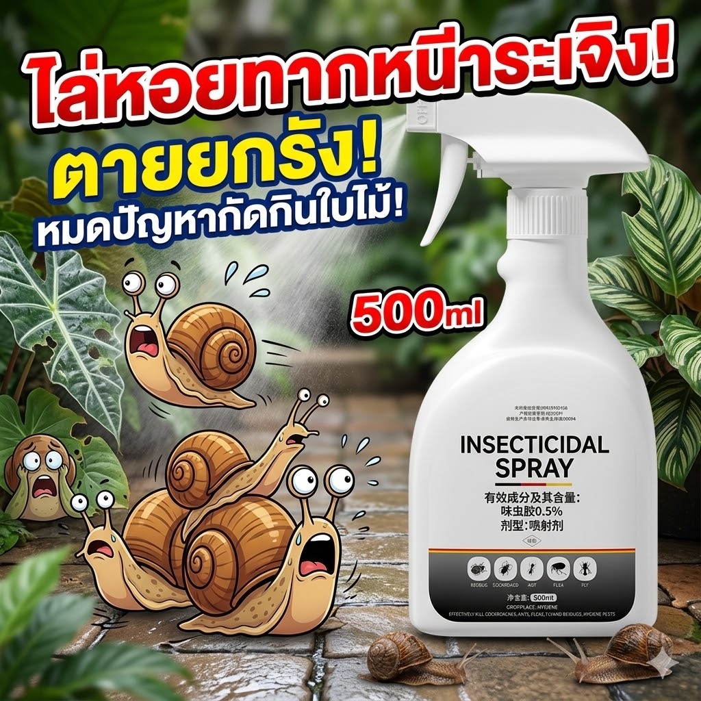 🐌สเปรย์ไล่หอยทากแรงสุด🔥 กำจัดหอยทาก ไล่หอยทากในสวน ไล่หอยเชอรี่ ป้องกันหอยทาก สูตรพืชเข้มข้น ใช้ง่าย เห็นผลเร็ว 500ml