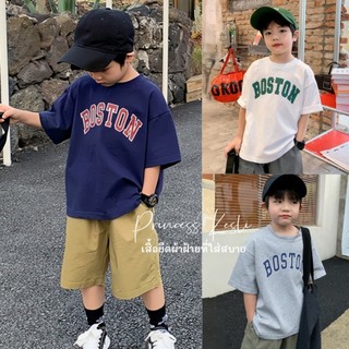 PRINCESS KESLI เสื้อยืดเด็ก เสื้อยืดคอกลมเด็กผู้ชาย เสื้อยืดแขนสั้นเด็ก สไตล์เกาหลี ใส่ได้ทั้งเด็กผู้ชายและผู้หญิง 2-15