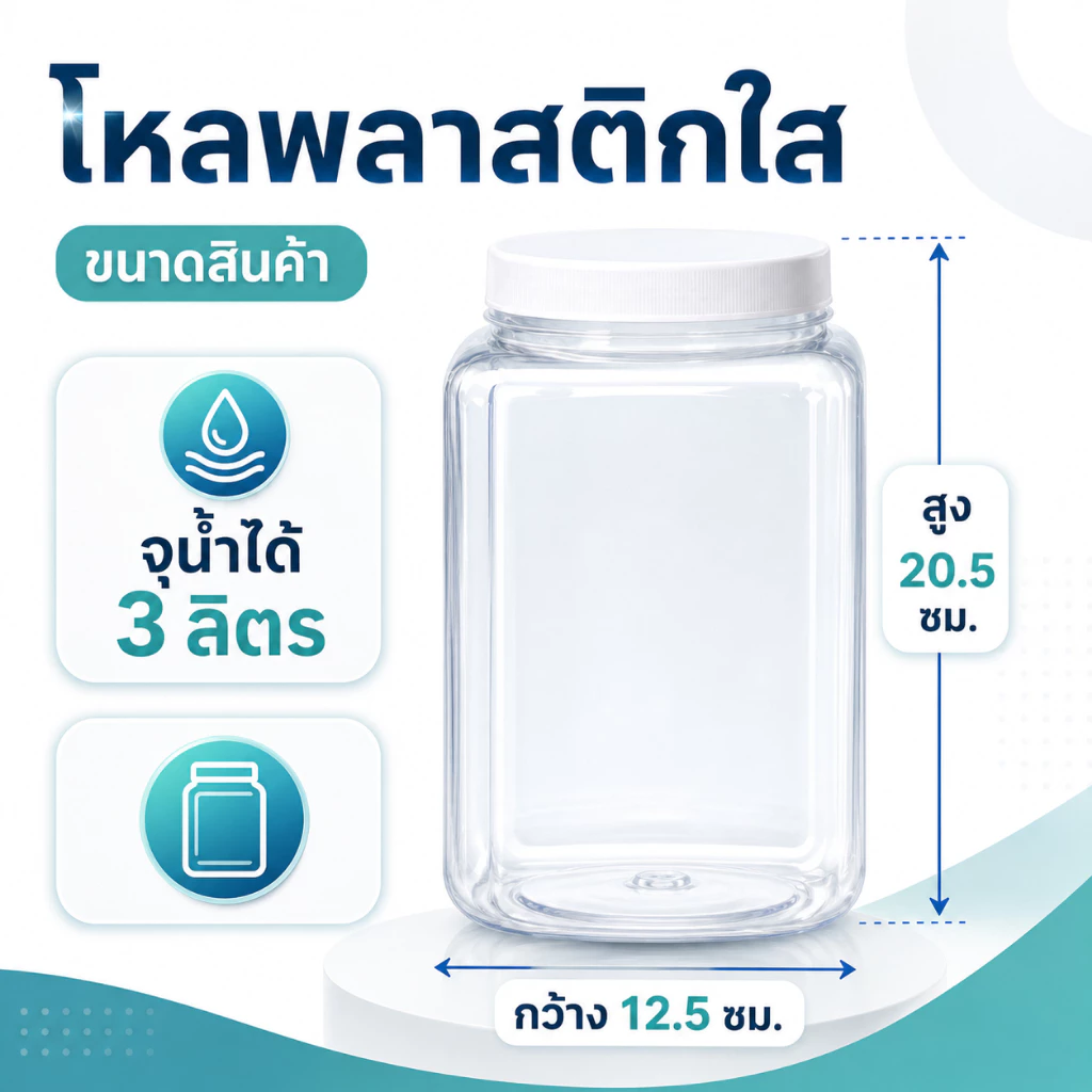 NAC.Shop โหลพลาสติกใส หน้าเรียบ แพ็ค 4 ใบ สำหรับเลี้ยงปลากัด โหลปลากัด อุปกรณ์ปลาสวยงาม เซตโคตรคุ้ม thumbnail 3