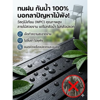 Reflexe เก้าอี้สนาม ไม้เทียม โครงเหล็กหนาพิเศษ กันน้ำทนแดด รับน้ำหนัก 150kg เหมาะกับระเบียงและสวน