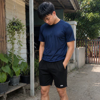 กางเกงกีฬาขาสั้นมีกระเป๋าข้าง ผ้าไมโครเกรดเอ นุ่ม ลื่น ใส่สบาย ราคาส่ง