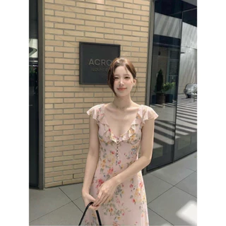 PICHA_BRAND : FLORAL SEASON SLIM DRESS( สินค้าจริงดูที่ VIDEO🔥🔥📌) ชุดเดรสยาวMaxi dress