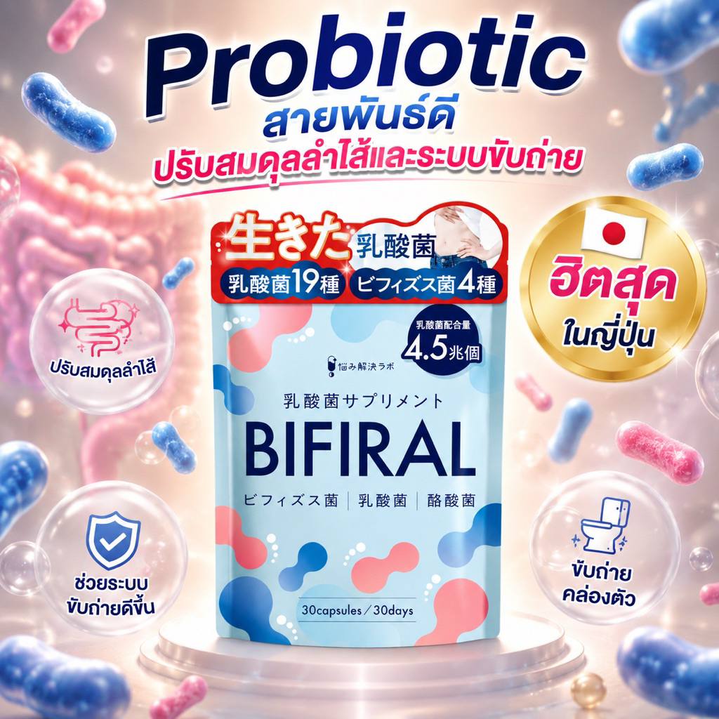 (สินค้าพร้อมส่ง) BIFIRAL - โปรไบโอติก 30 เม็ด ฮิตสุดในญี่ปุ่น! Probiotic สายพันธ์ดี ของแท้ 100%