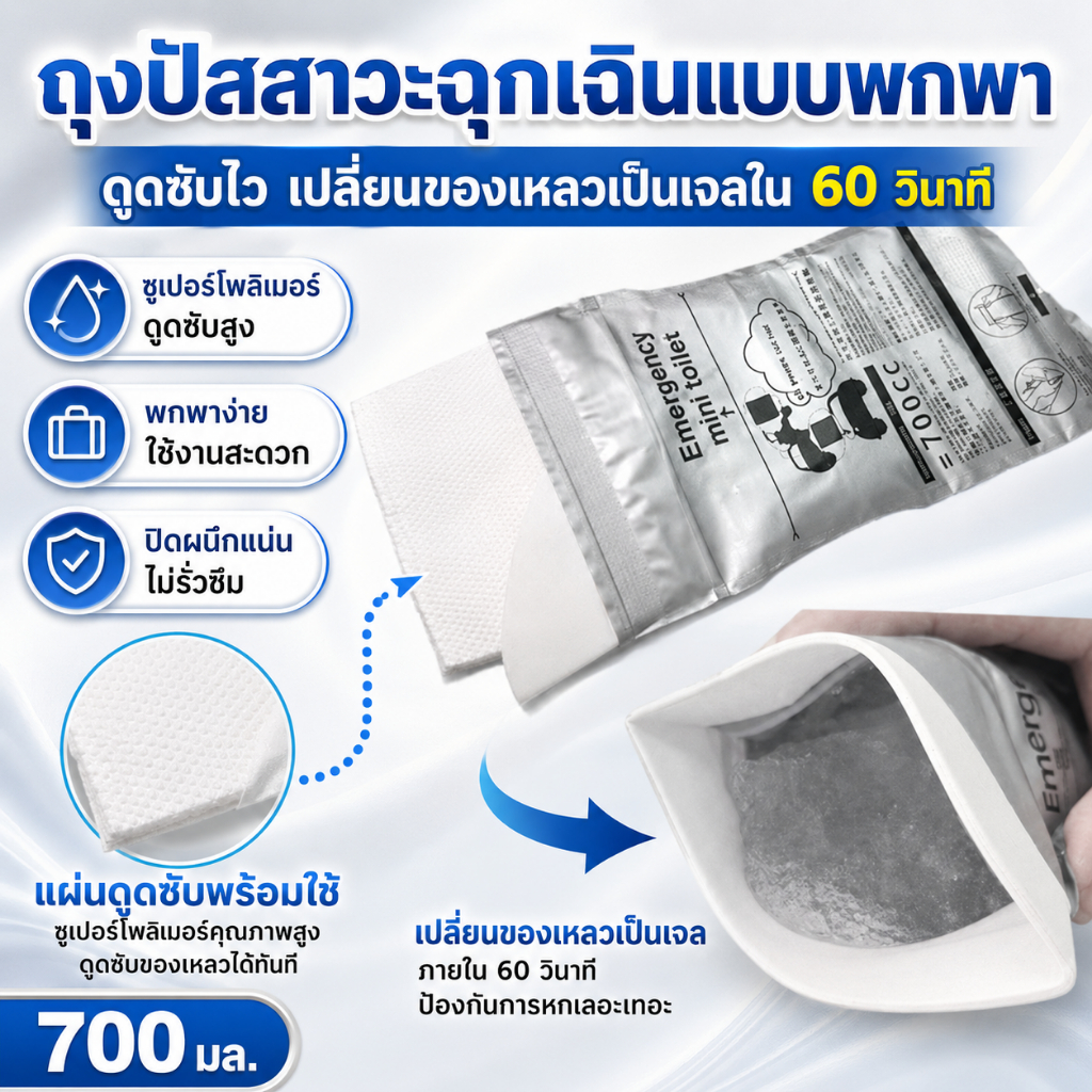 ถุงฉี่*12（700ml ）ซิปล็อคกลิ่นไม่รั่ว สามารถใช้ได้ทั้งผู้ชาย ผู้หญิง และเด็ก เหมาะสำหรับกลางแจ้งและการจราจรติดขัด