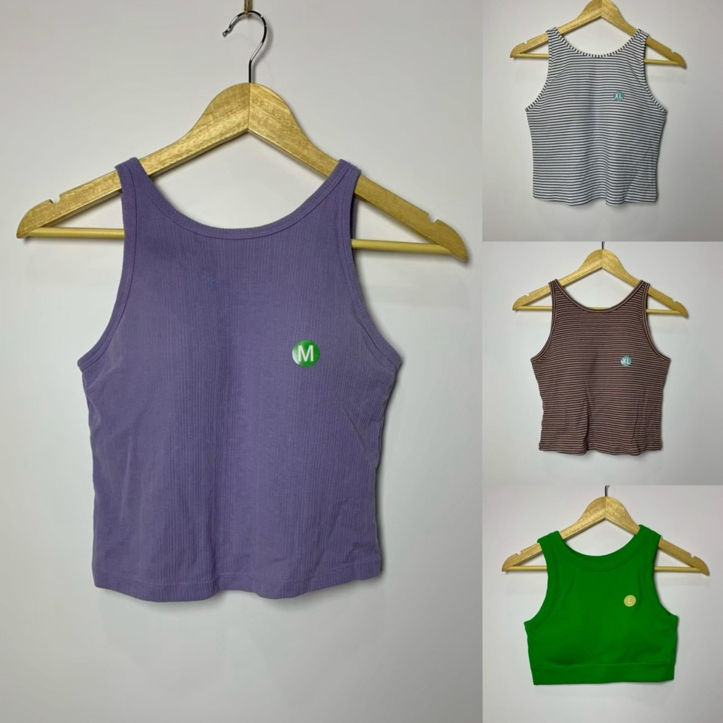 Lot14 Bratop GU ผ้าร่อง Tanktop ทรงครอป