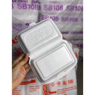 (ยกมัด 500 ใบ) กล่องโฟม SB99 กล่องข้าวก้นเรียบ ขนาด 11.2 ซม. x 16.8 ซม. x 2.8 ซม.