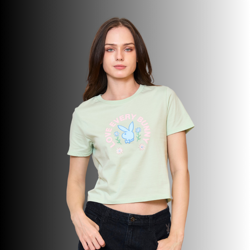 PLAYBOY 06PB เสื้อยืดB  เสื้อผ้าผู้หญิง/เสื้อ/เสื้อยืดสีเขียว รุ่น P1WT265TB034GR