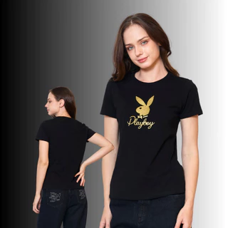 PLAYBOY 06PB เสื้อยืดT เสื้อผ้าผู้หญิง/เสื้อ/เสื้อยืดสีดำ รุ่น P1WT269TB006BK P1WT265TB030 P1WT269TB007WH