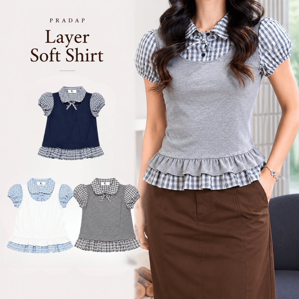 Pradap_brand:Layer Soft Shirt | เสื้อเลเยอร์ระบาย 2 ชั้น