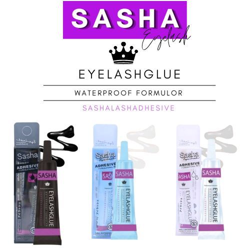 Sasha กาวติดขนตาปลอม Sasha สูตรกันน้ำ กันเหงื่อ ยาวนาน 24 ชั่วโมง ขนาด 5 กรัม Waterproof Formulator