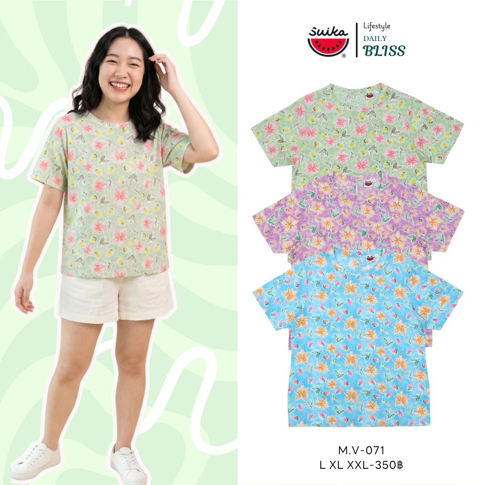 เสื้อแตงโม SUIKA คอจีนแขนสั้น ติดกระดุมหลัง M.JF-138 305