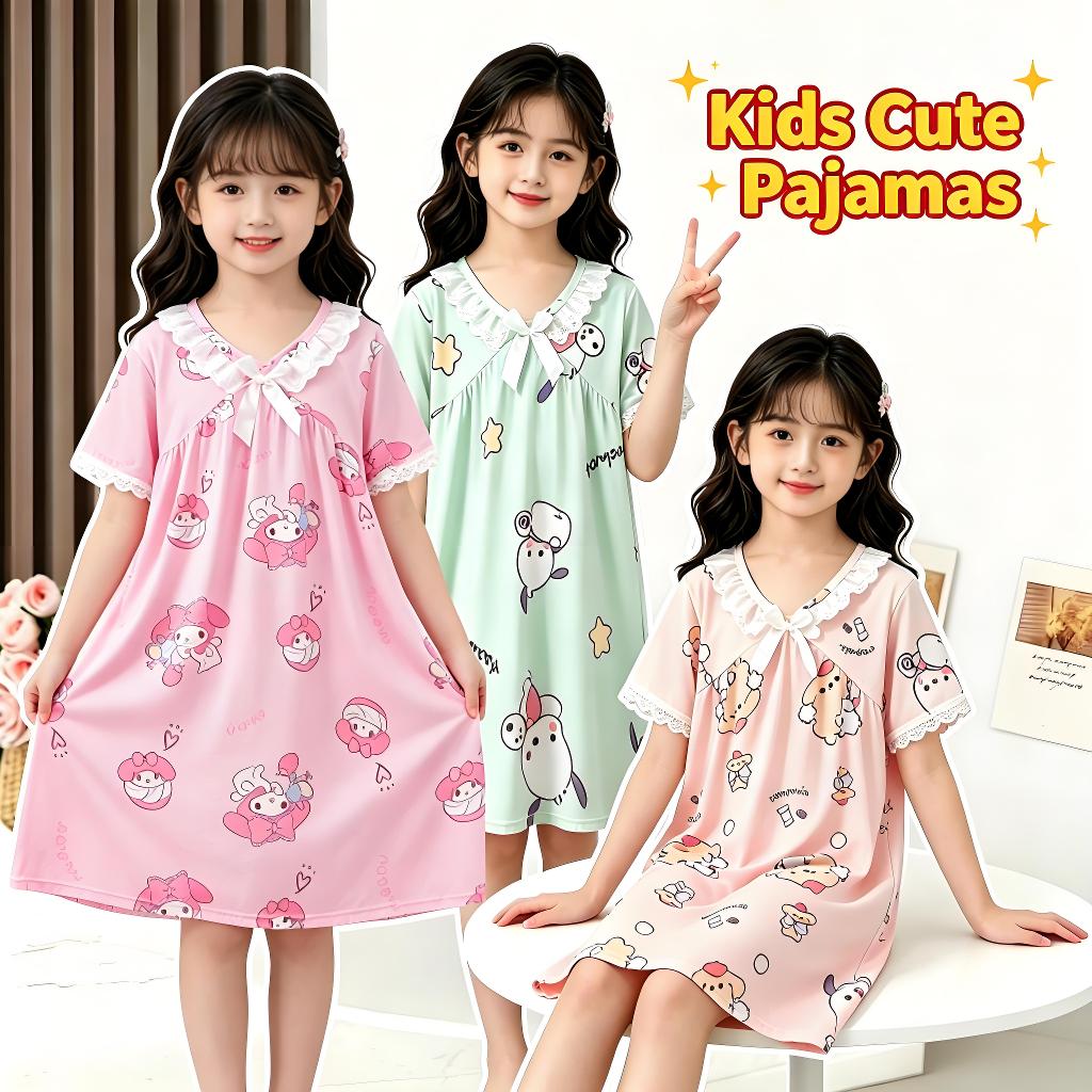 Affordable Sleepwear Boys or Girls Long Sleeve Round-Neck SpongeBob Nightwear Kids Korean Style Nightdress for 10 - 11