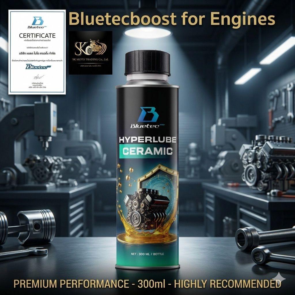 Bluetecboost Hyperlube 300 ml. สารเคลือบเครื่องยนต์ CERAMIC เคลือบป้องกันเครื่องยนต์
