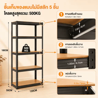 ชั้นวางของชั้นเหล็ก สแตนเลส+ไม้ 3/4/5/6 ชั้น แข็งแรงมากชั้นเหล็กวางสินค้า แข็งแรง ชั้นเก็บอุปกรณ์ ความสูงสามารถปรับได้แ