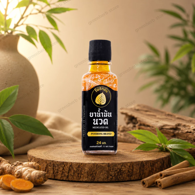 น้ำมันนวดโพธิ์ทอง น้ำทันนวดขนาด 24ml ใช้งานได้ทุกเวลา ซึมเร็วไม่เหนอะหนะ