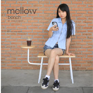 mellow bench ม้านั่งคาเฟ่ ม้านั่งพร้อมโต๊ะข้าง เก้าอี้กาแฟ ม้านั่งร้านกาแฟ ม้านั่งมินิมอล เฟอร์นิเจอร์คาเฟ่ IDEALIZE20