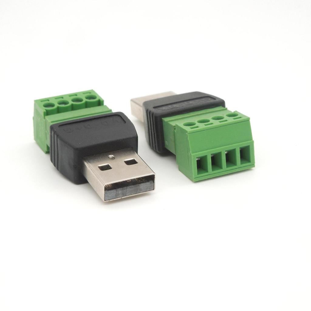 หัวสายชาร์จ USB 2.0 ตัวผู้ to 4 PIN สกรูข้อต่อขั้ว