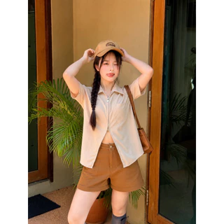 เสื้อเชิ้ตซิปหัวใจ ผ้าครัช #FF39