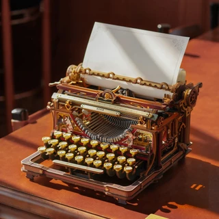 ROKR 3D Wooden Puzzle - LK703C Mechanical Typewriter (Magic Version) | ของแต่งบ้าน ของเล่นศิลปะ DIY