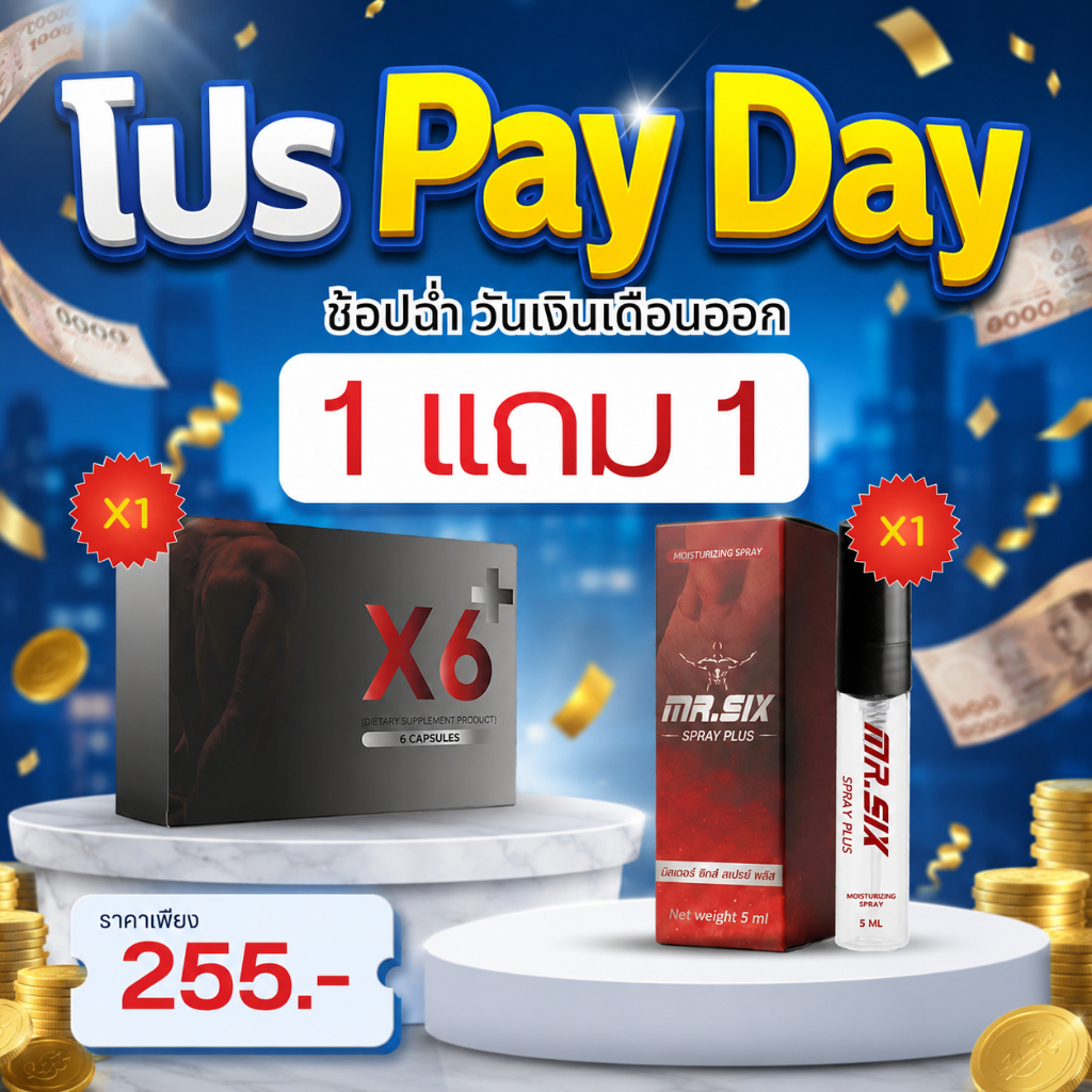 Pay Day โปรสุดคุ้มท้ายเดือน X6 X Mister Six Spray
