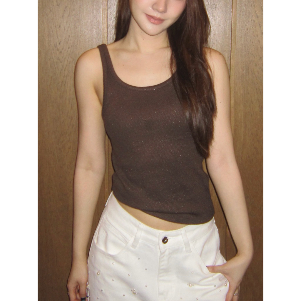 Glitter tank top ( knitted fabric )