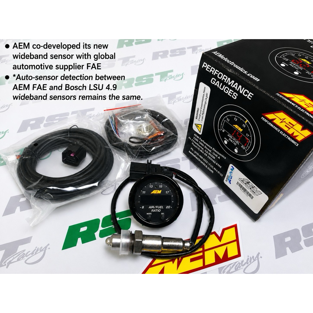 AF AEM X-Series Wideband UEGO AFR Gauge (30-0300) ชุดเกจ์วัดมาพร้อมเซนเซอร์รุ่นใหม่ FAE ให้ค่าที่ไวก