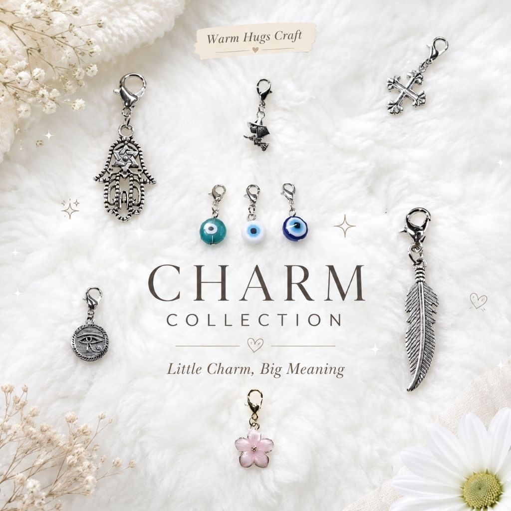 Phone charm >> EVIL EYE 🧿 ที่ห้อยมือถือ ที่ห้อยโทรศัพท์ พวงกุญแจ | เครื่องราง ปกป้อง Hamsa Wicca Clover | ของขวัญปัจฉิม