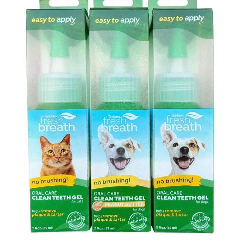 Tropiclean Fresh Breath Clean Teeeth Gel ขนาด 59 และ 118 ml. ผลิตภัณฑ์ดูแลสุขภาพช่องปาก ฟัน