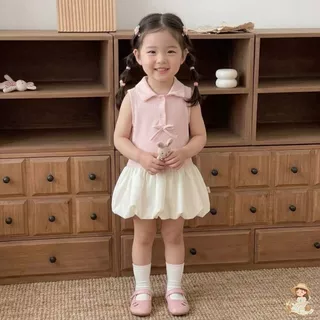 Babyonline(Y007)J3/4 (ส่งด่วน1วัน) ชุดเดรสแขนกุดประโปรงบอลลูนสำหรับเด็กผู้หญิงสุดน่ารัก